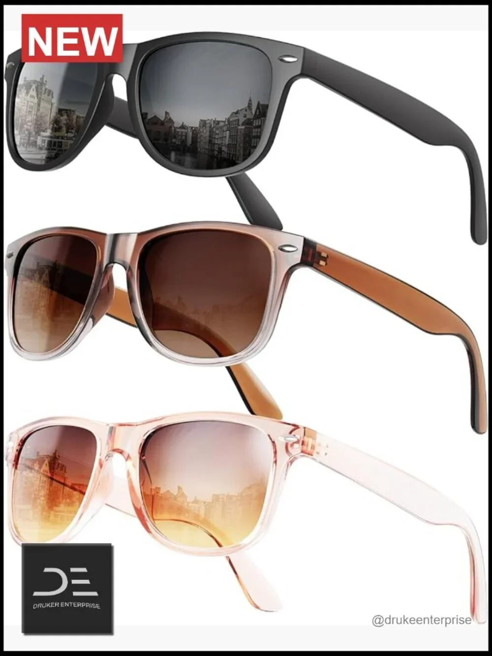 Polarized Square Sunglasses UV400 Protection Classic Full Frame